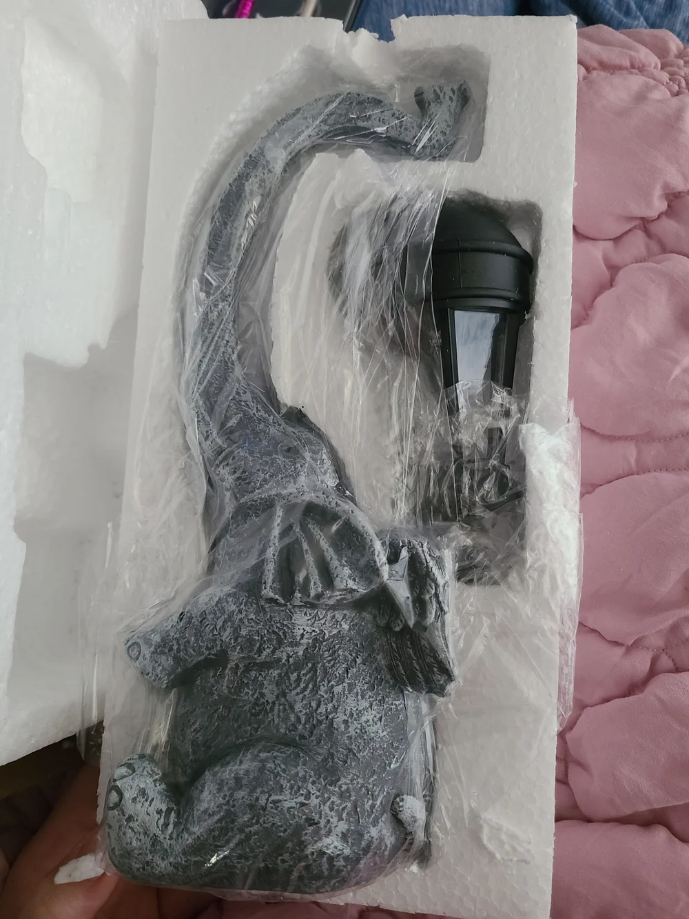 Garden Elephant Lantern Statue - Gray Decorative Solar Light